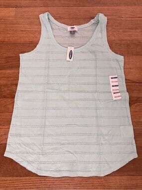 NWT Old Navy Women's Light Blue Open Knit Tank Top - Size S
 b16
